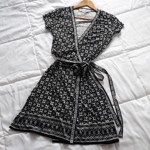 Max Studio Wrap Dress | Black & White (EUC)